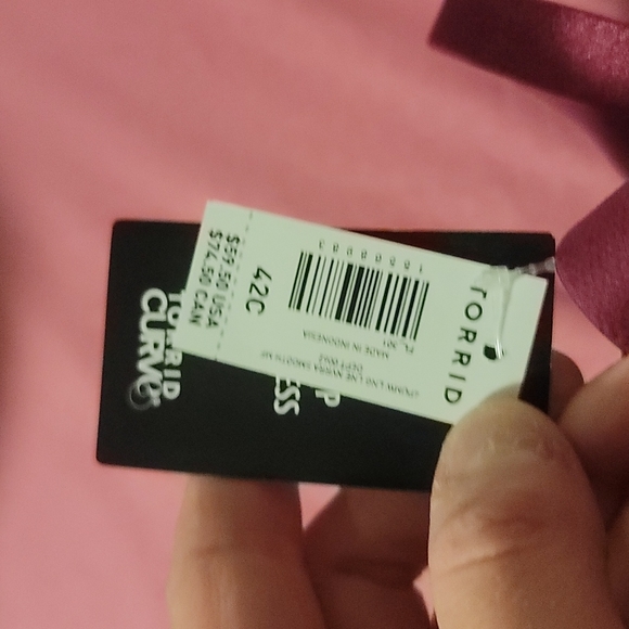 TORRID CURVE COLLECTION LONGLINE PUSH-UP STRAPLESS BRA:PINK/PURPLE: NWT: SZ 42C - Picture 2 of 4